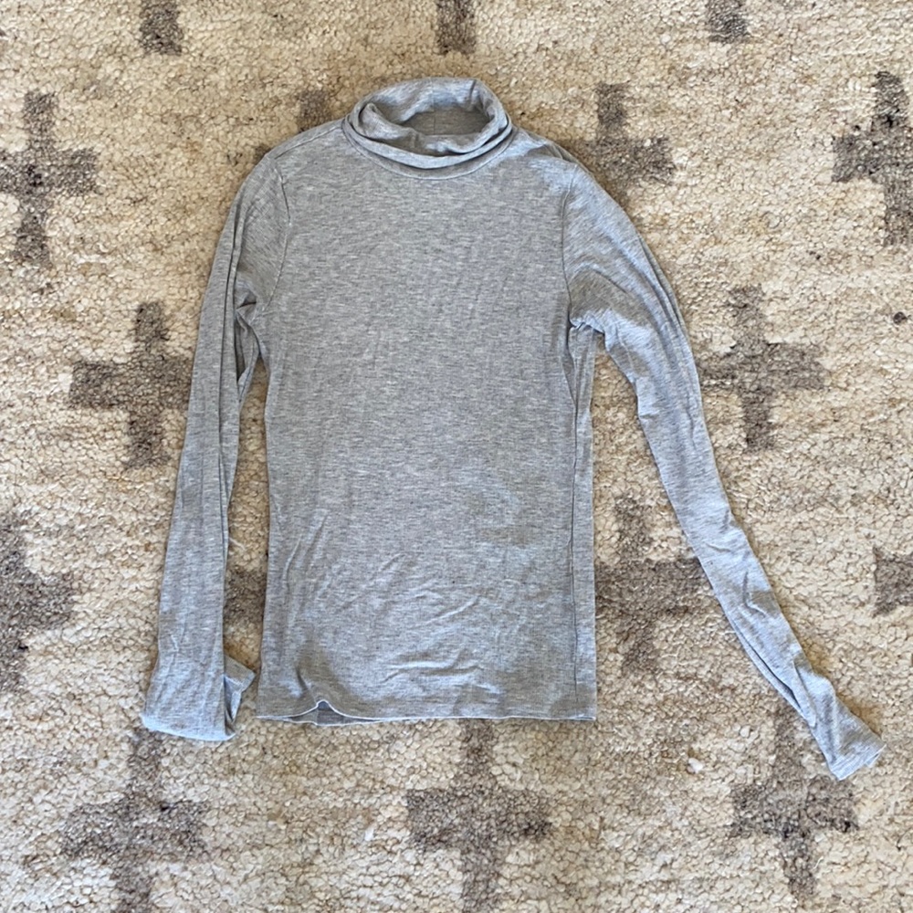 Gray joah brown ribbed turtleneck